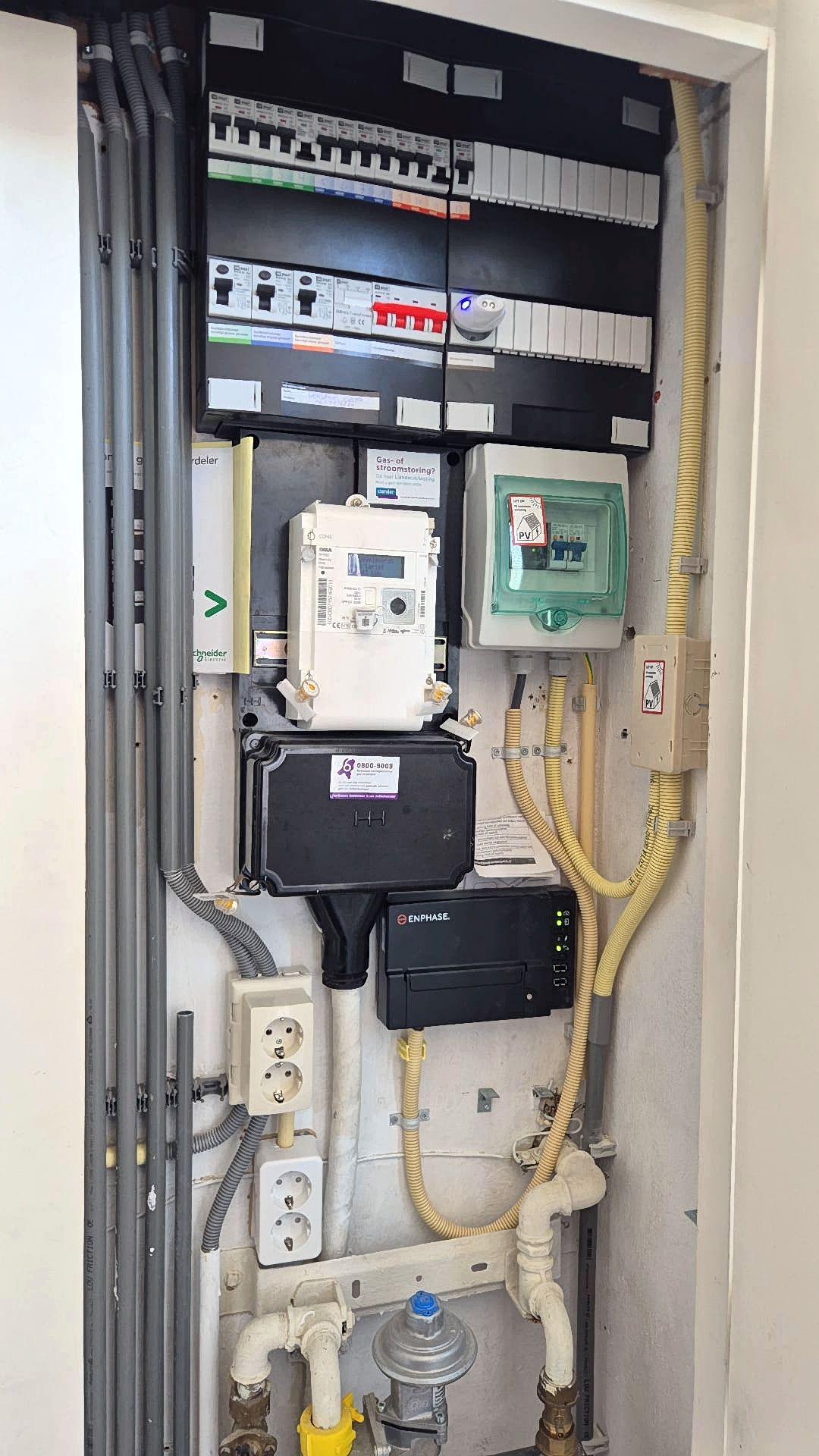 Groepenkast met omvormer voor zonnepanelen