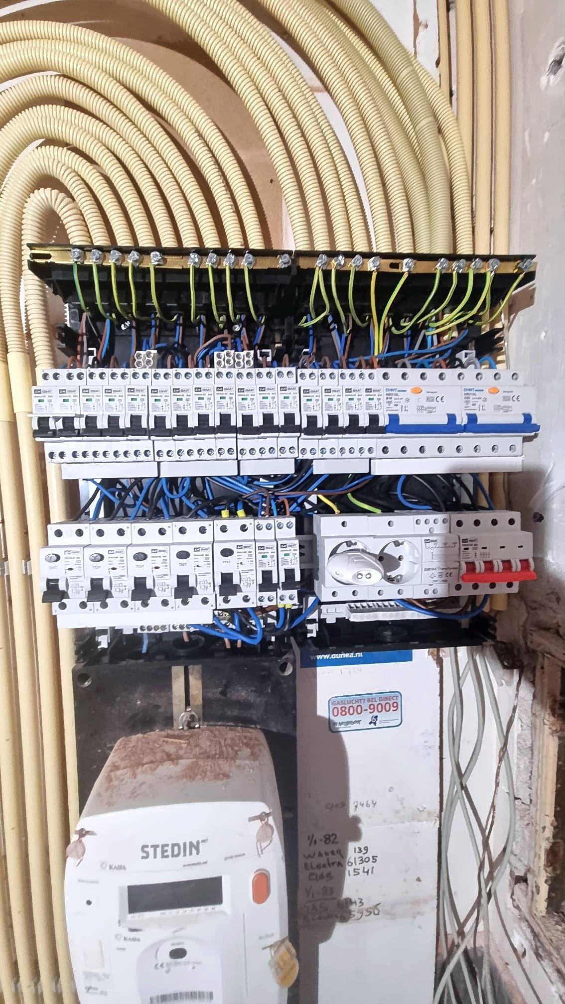 Vernieuwde meterkast tijdens een renovatie
